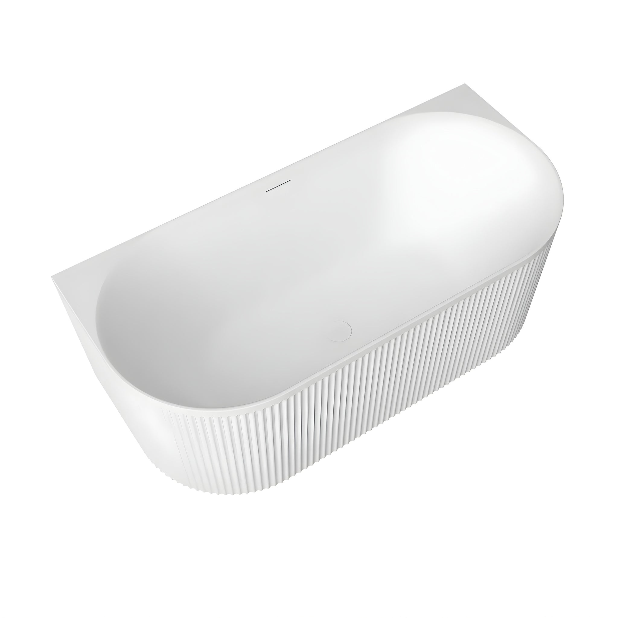 ATTICA HAVANA FLUTED MULTI-FIT BATHTUB WITH INTEGRATED OVERFLOW MATTE WHITE (AVAILABLE IN 1500MM AND 1700MM)