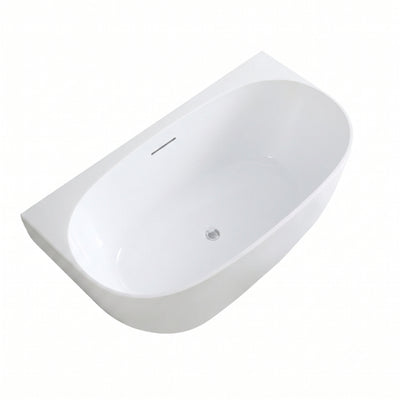 VITO ATLANTIC BACK-TO-WALL BATHTUB WITH OVERFLOW GLOSS WHITE (AVAILABLE IN 1500MM AND 1700MM)