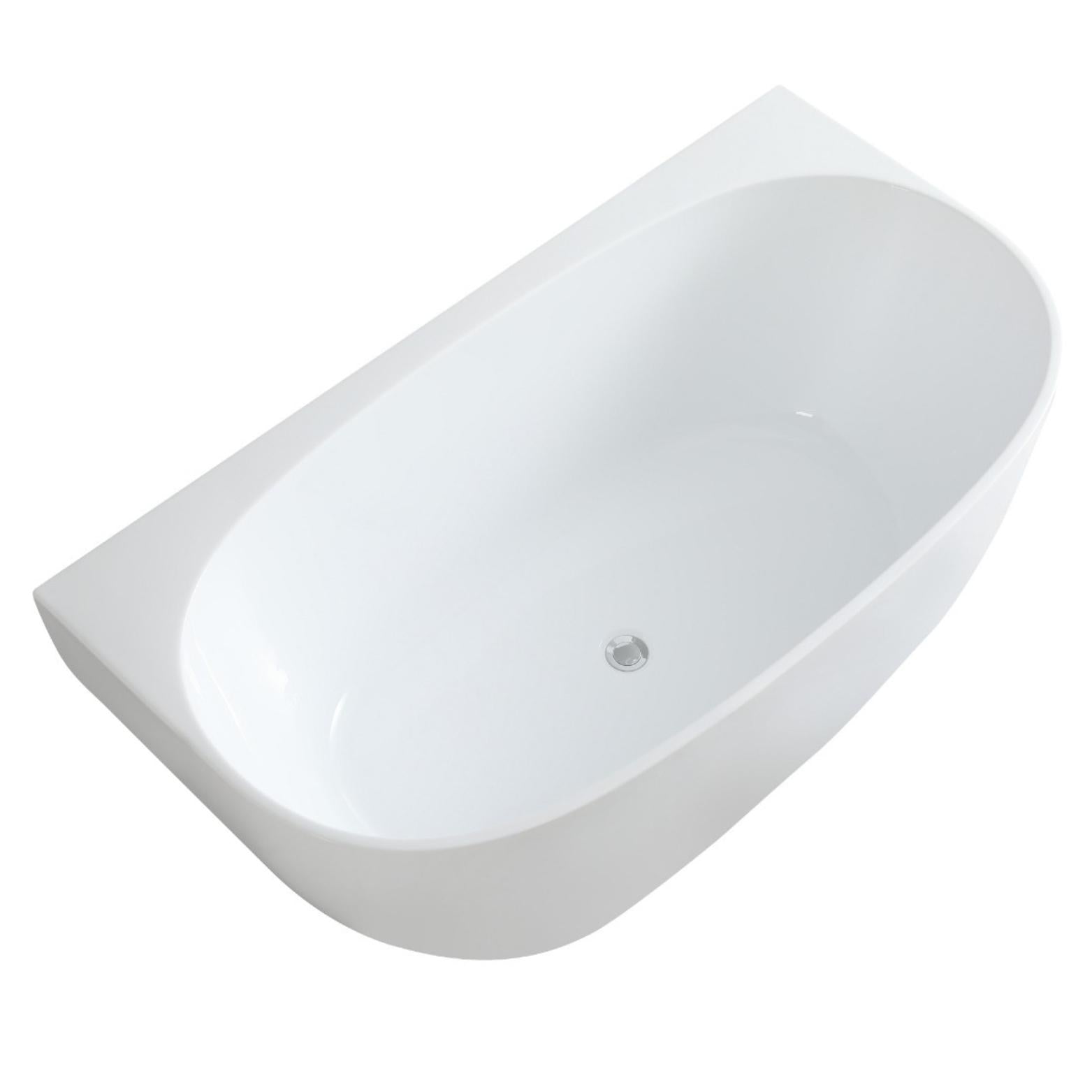 POSEIDON ARIA BACK TO WALL BATHTUB GLOSS WHITE (AVAILABLE IN 1500MM AND 1700MM)