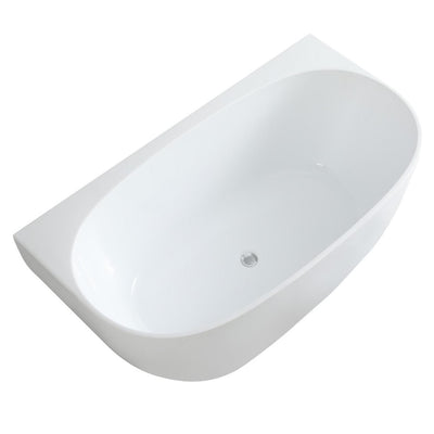 POSEIDON ARIA BACK TO WALL BATHTUB GLOSS WHITE (AVAILABLE IN 1500MM AND 1700MM)