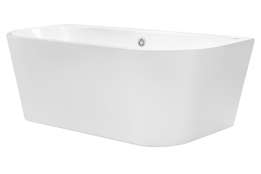 DECINA ALEGRA CONTOUR BACK-TO-WALL FREESTANDING SPA BATHTUB GLOSS WHITE (AVAILABLE IN 1500MM AND 1700MM) WITH 12-JETS