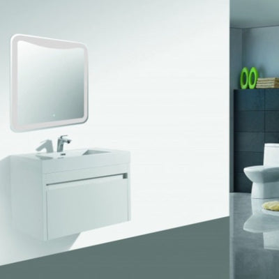 BELBAGNO ALEXANDRA GLOSS WHITE 760MM SINGLE BOWL WALL HUNG VANITY AND BASIN
