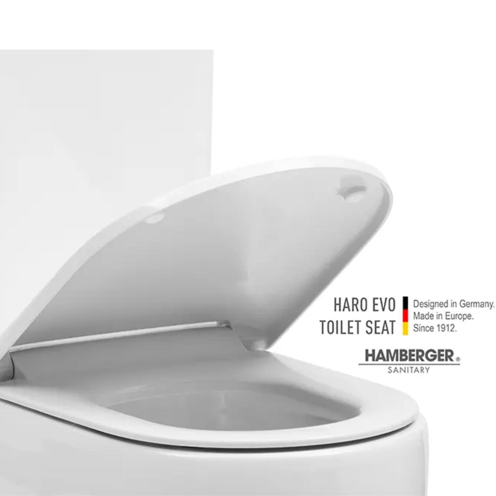 DECINA ALEGRA EZI HEIGHT UNIVERSAL RIMLESS BACK-TO-WALL TOILET SUITE GLOSS WHITE