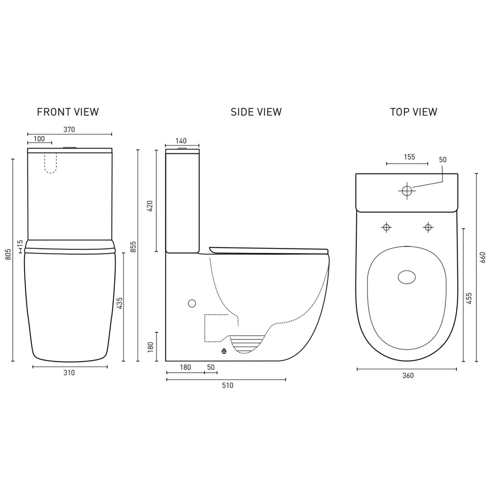 DECINA ALEGRA EZI HEIGHT UNIVERSAL RIMLESS BACK-TO-WALL TOILET SUITE GLOSS WHITE