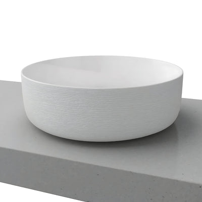 TIMBERLINE ALLURE RAKED ABOVE COUNTER BASIN GLOSS WHITE 360MM