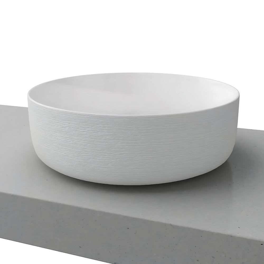 TIMBERLINE ALLURE RAKED ABOVE COUNTER BASIN GLOSS WHITE 360MM