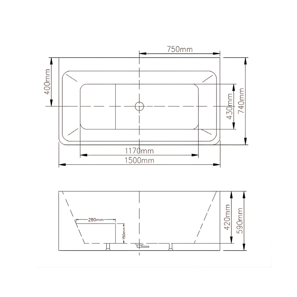 INFINITY AMBER MULTI-FIT BATHTUB WITH SEAT GLOSS WHITE (AVAILABLE IN 1400MM AND 1500MM)