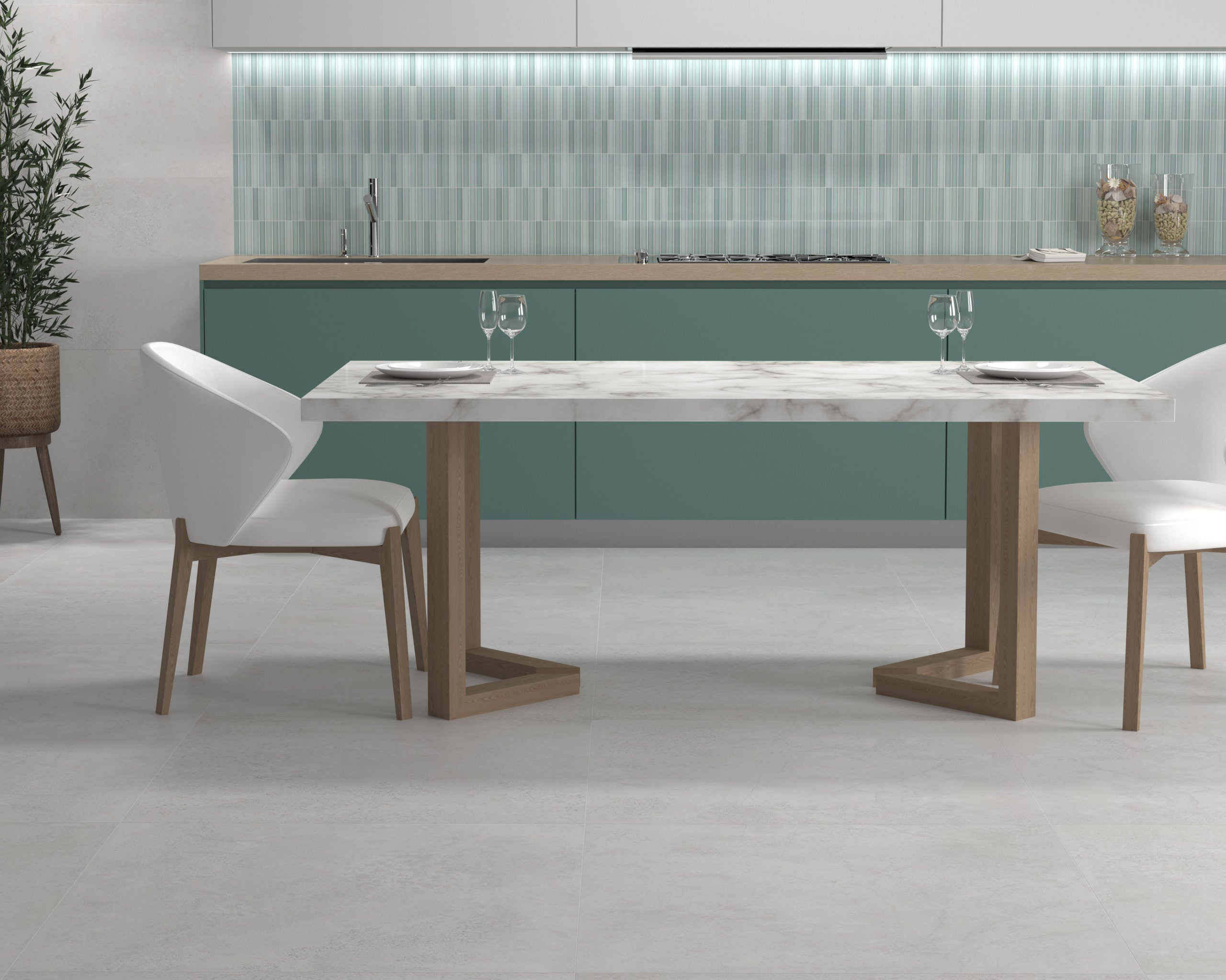 DUNE CERAMICA KIT-KAT ANISE GREEN MATTE 115X231MM MOSAIC TILE (PER BOX)