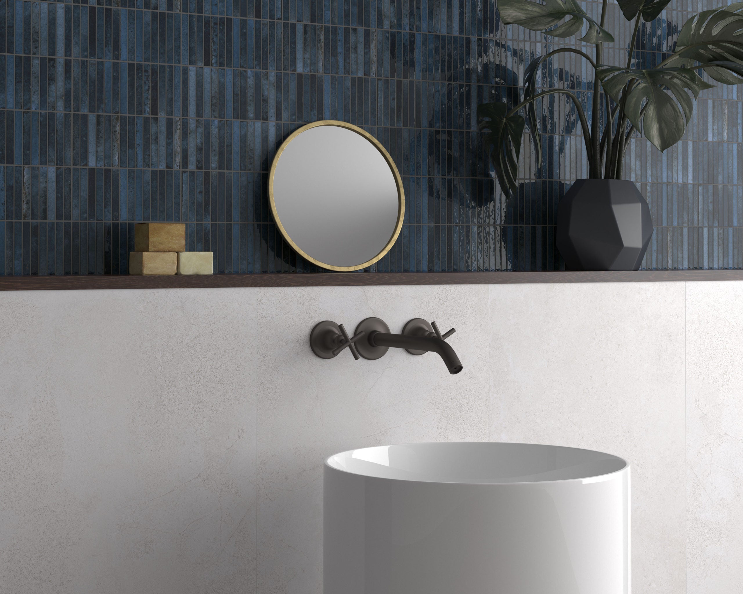 DUNE CERAMICA KIT-KAT OCEAN GLOSS 115X231MM MOSAIC TILE (PER BOX)