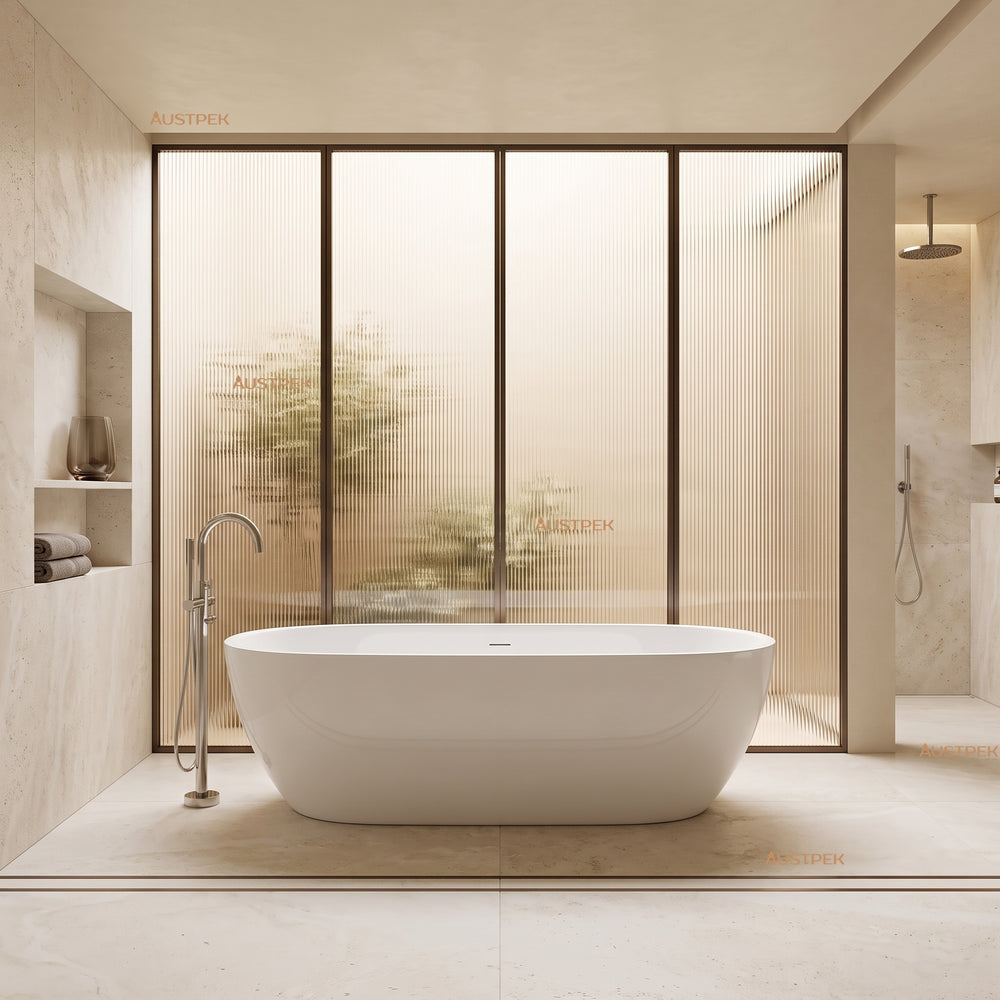 ATTICA MANOLO FREESTANDING BATHTUB WITH OVERFLOW GLOSS WHITE (AVAILABLE IN MULTIPLE SIZES)