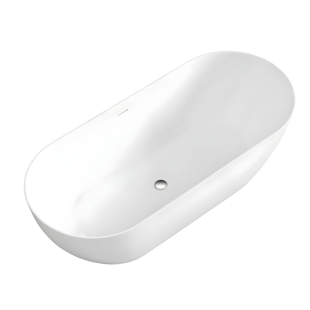 ATTICA MANOLO FREESTANDING BATHTUB WITH OVERFLOW GLOSS WHITE (AVAILABLE IN MULTIPLE SIZES)
