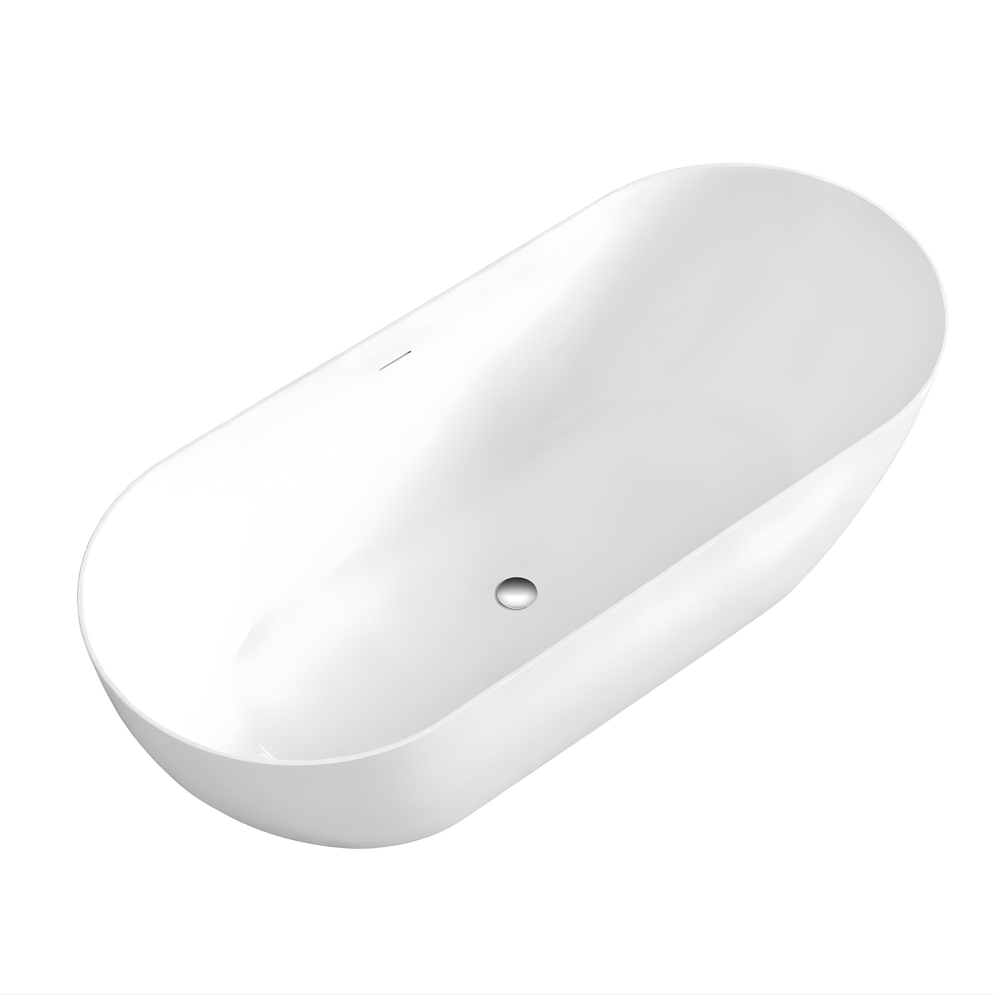 ATTICA MANOLO FREESTANDING BATHTUB WITH OVERFLOW GLOSS WHITE (AVAILABLE IN MULTIPLE SIZES)