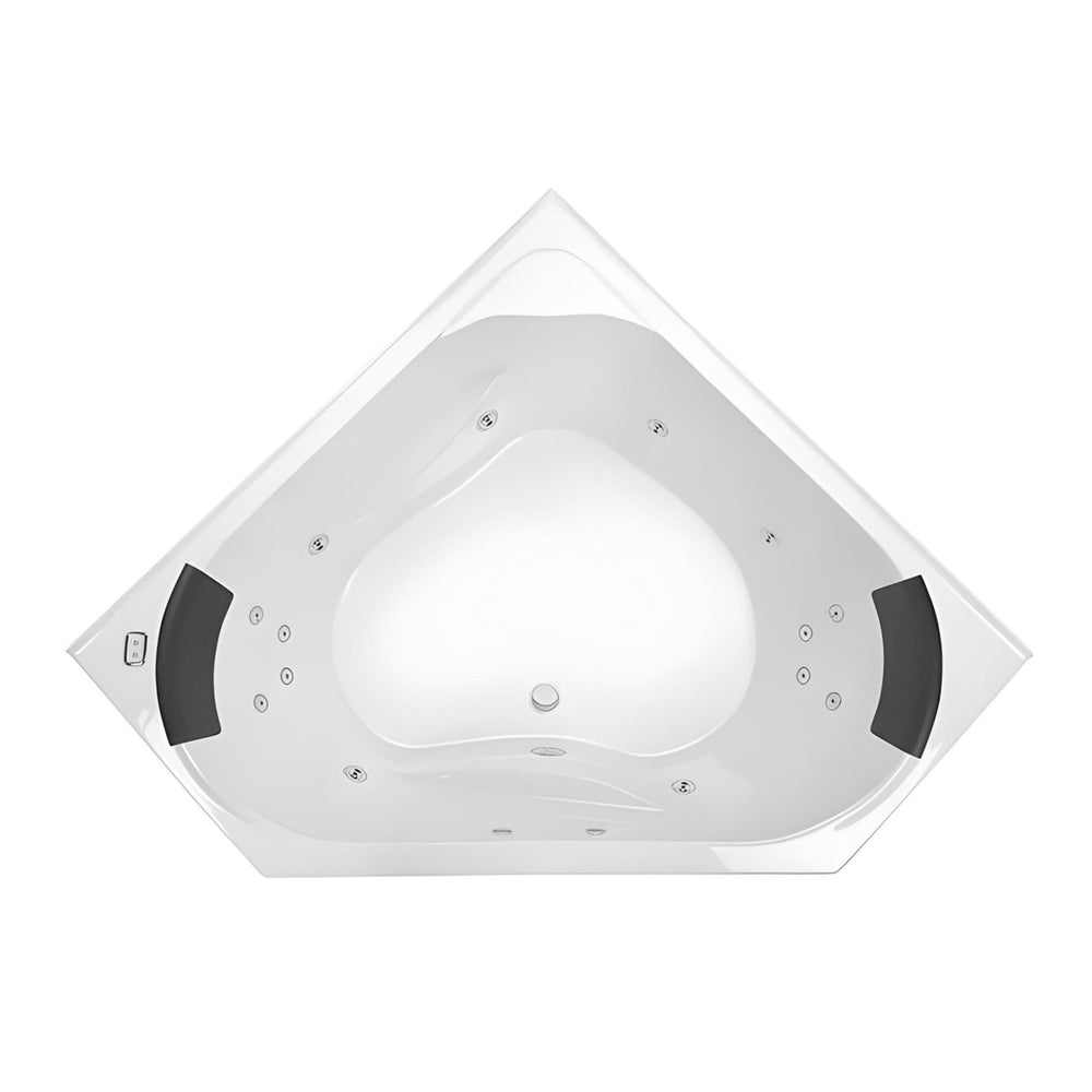 DECINA ANGELIQUE CORNER CONTOUR SPA BATH GLOSS WHITE (AVAILABLE IN 1295MM AND 1465MM) WITH 14-JETS