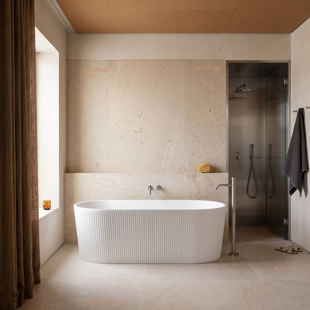 ATTICA NOOSA FREESTANDING BATH MATTE WHITE (AVAILABLE IN 1500MM AND 1700MM)