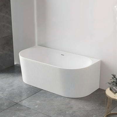 ATTICA NOOSA BACK TO WALL CORNER OVERFLOW BATHTUB MATTE WHITE 1500MM