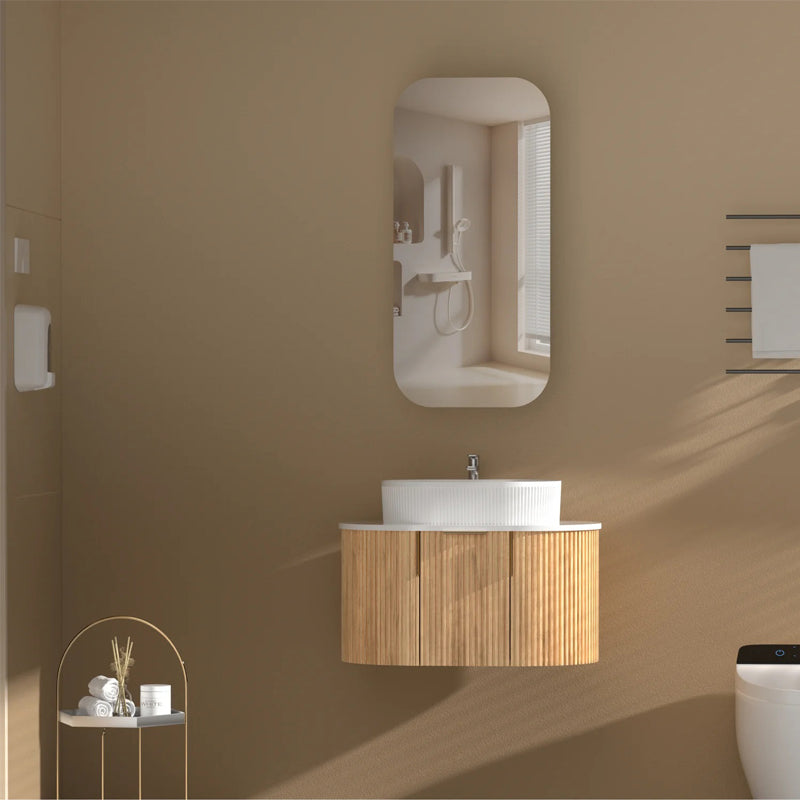 AQUAPERLA CARYSIL EARLS WALNUT SQUIRCLE SHAVING CABINET 450X900MM