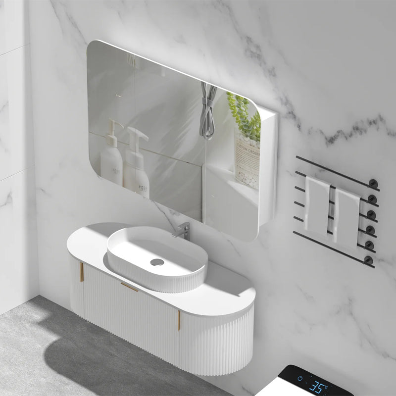 AQUAPERLA CARYSIL GRAND MATTE WHITE SHAVING CABINET 1200X800MM