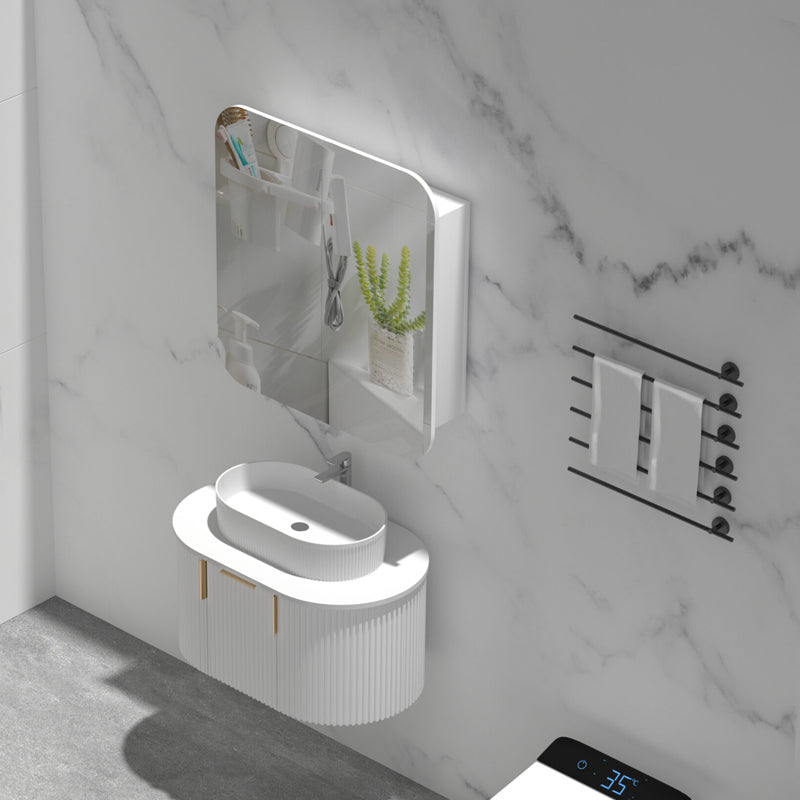 AQUAPERLA CARYSIL GRAND MATTE WHITE SHAVING CABINET 750X800MM