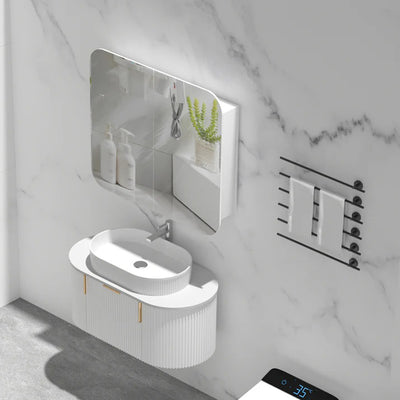 AQUAPERLA CARYSIL GRAND MATTE WHITE SHAVING CABINET 900X800MM