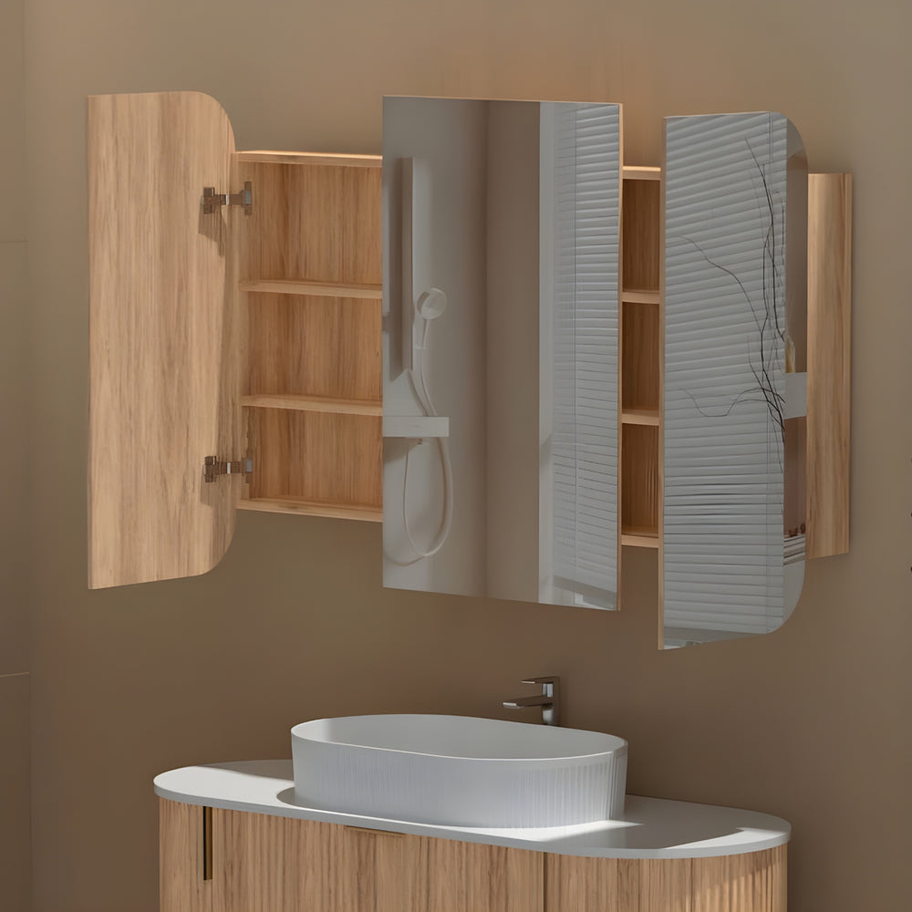 AQUAPERLA CARYSIL GRAND WALNUT SHAVING CABINET 1200X800MM