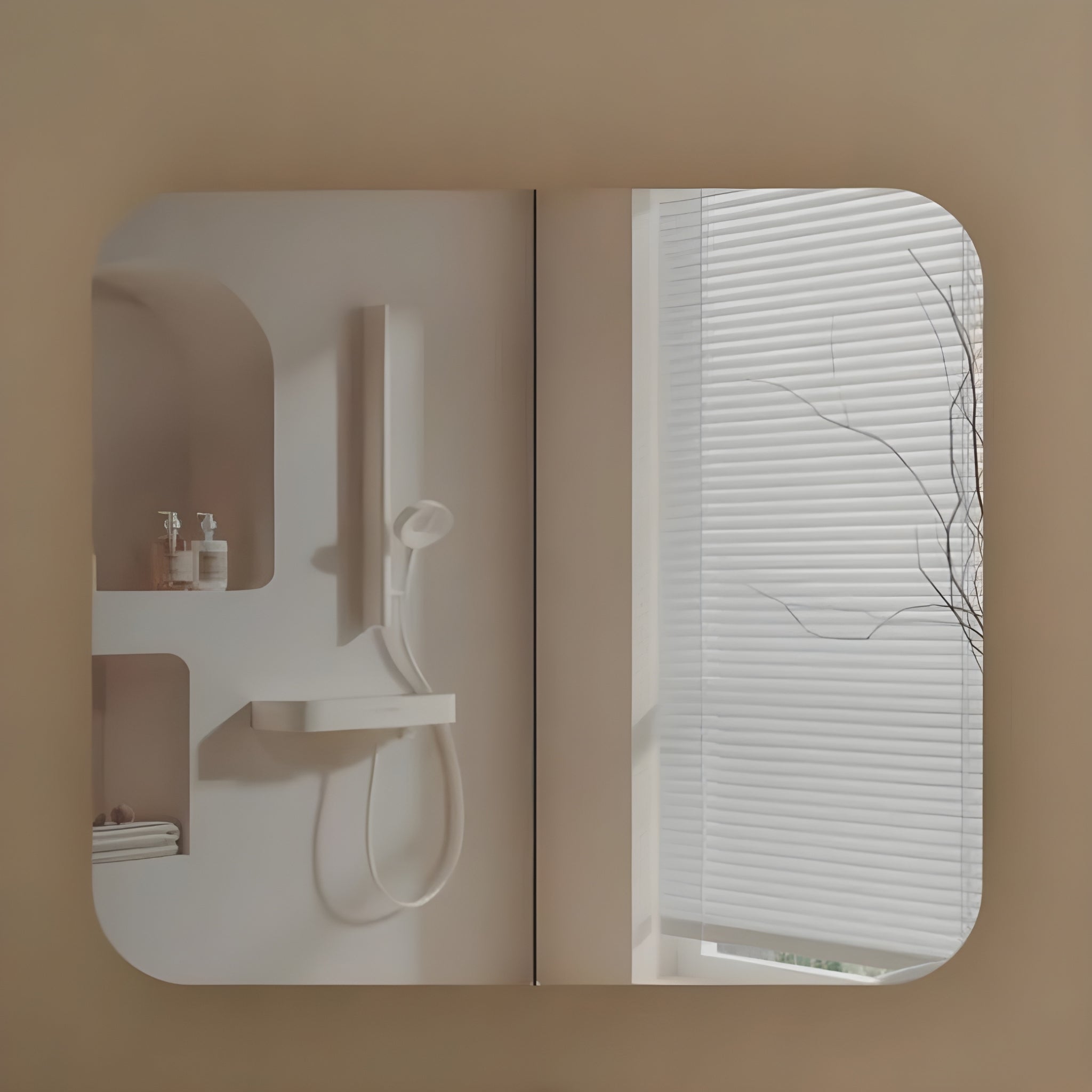 AQUAPERLA CARYSIL GRAND WALNUT SHAVING CABINET 900X800MM