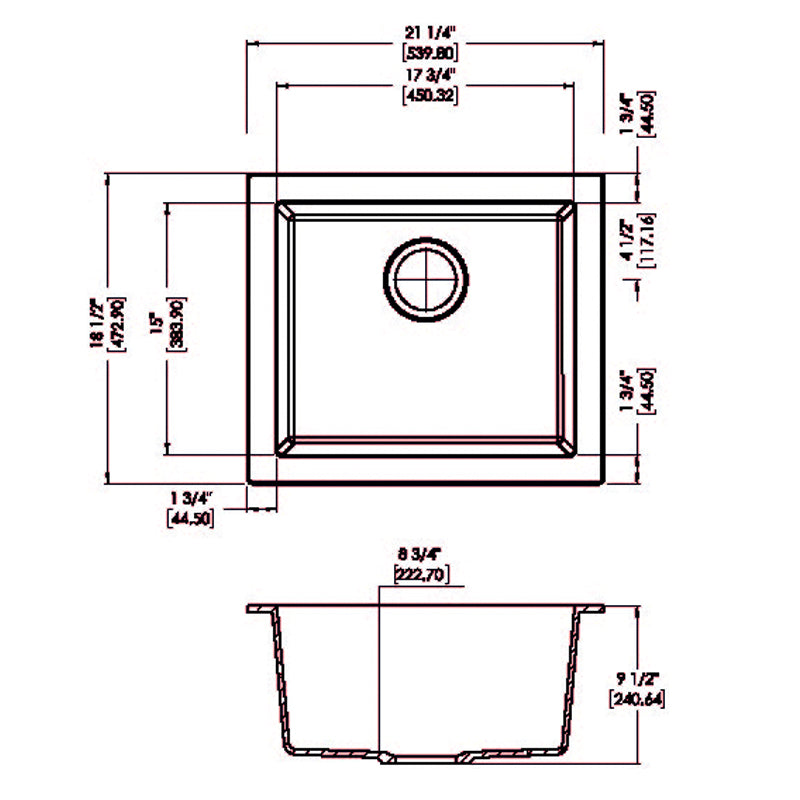 AQUAPERLA MAPLES GRANITE SINGLE BOWL KITCHEN SINK WHITE 540MM