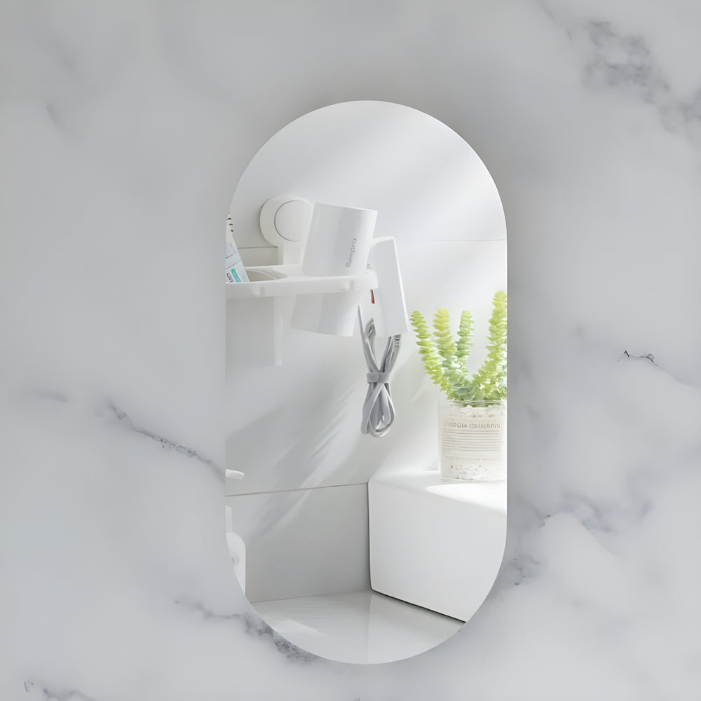 AQUAPERLA CARYSIL NOBLE MATTE WHITE OVAL SHAVING CABINET 450X900MM