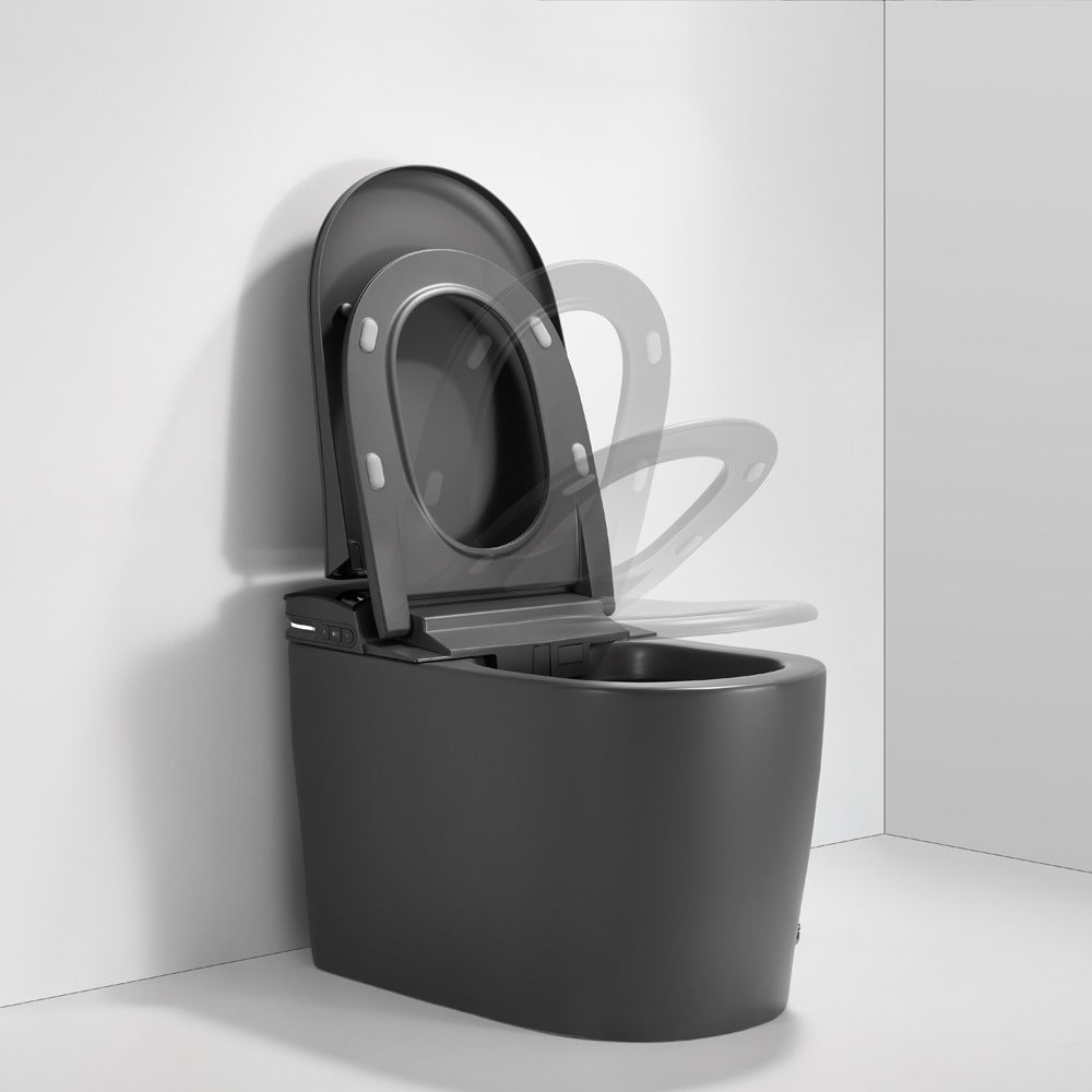 Aquaperla Instant Heating Smart Toilet with Remote Control and Side Control in Matte Grey