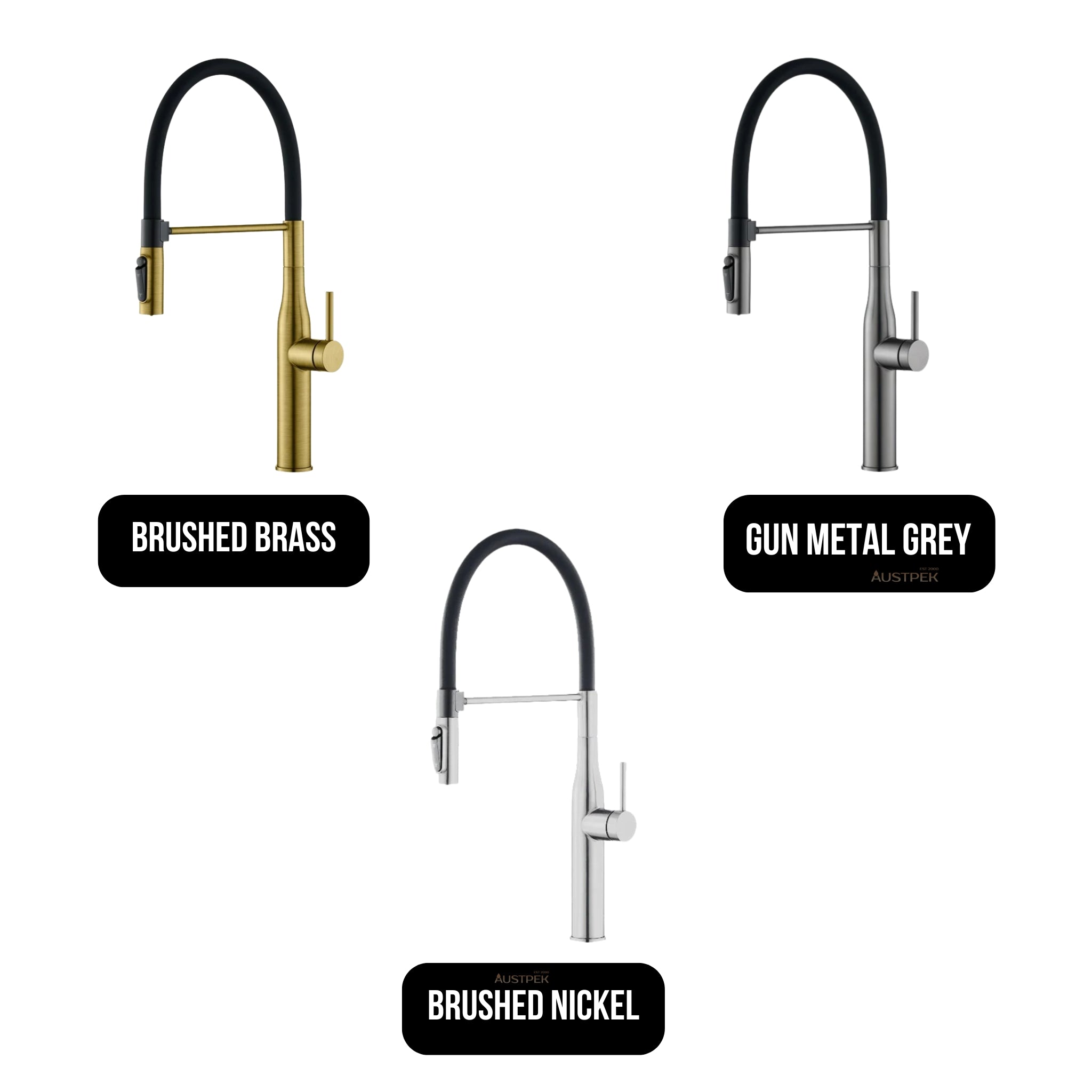 AQUAPERLA KITCHEN MIXER 530MM GUN METAL GREY