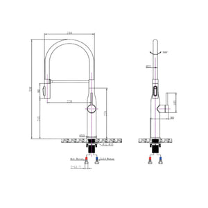 AQUAPERLA KITCHEN MIXER 530MM BRUSHED BRASS