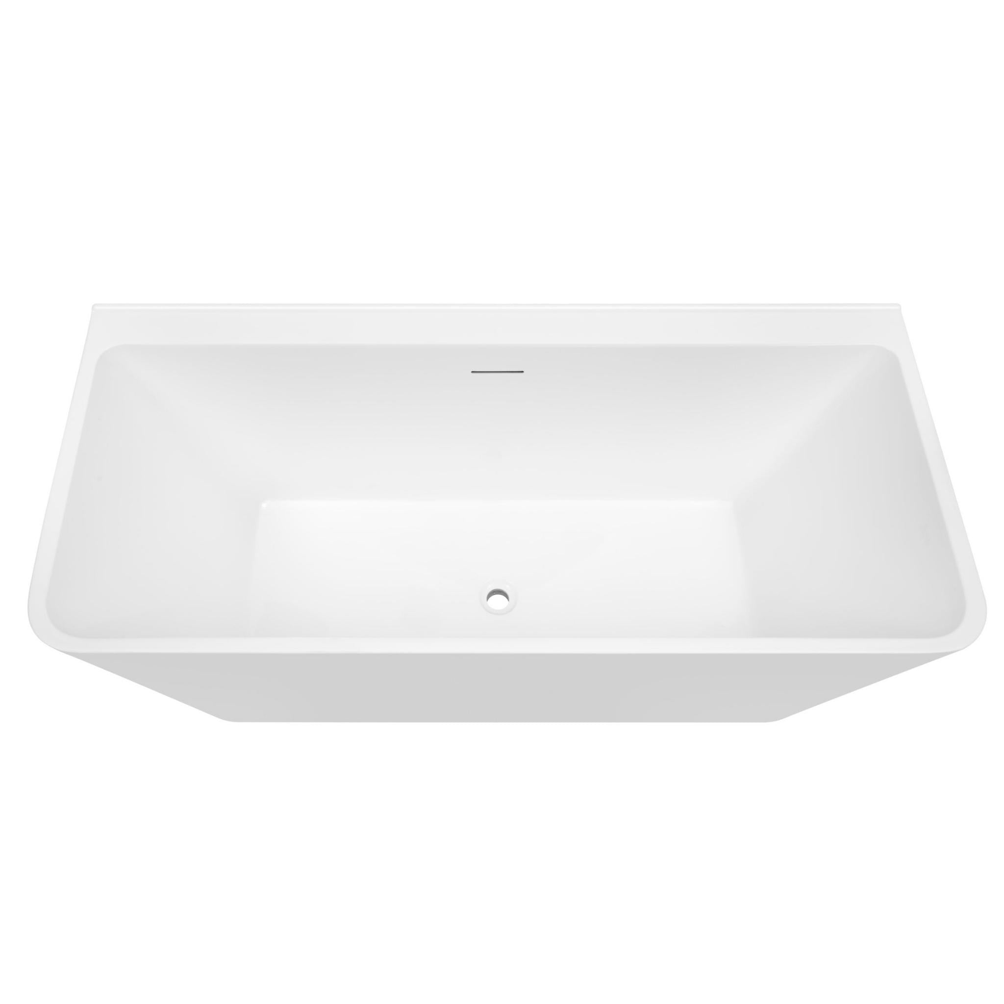 DECINA ARIA BACK-TO-WALL FREESTANDING BATH WITH INTEGRATED OVERFLOW GLOSS WHITE (AVAILABLE IN 1500MM AND 1700MM)