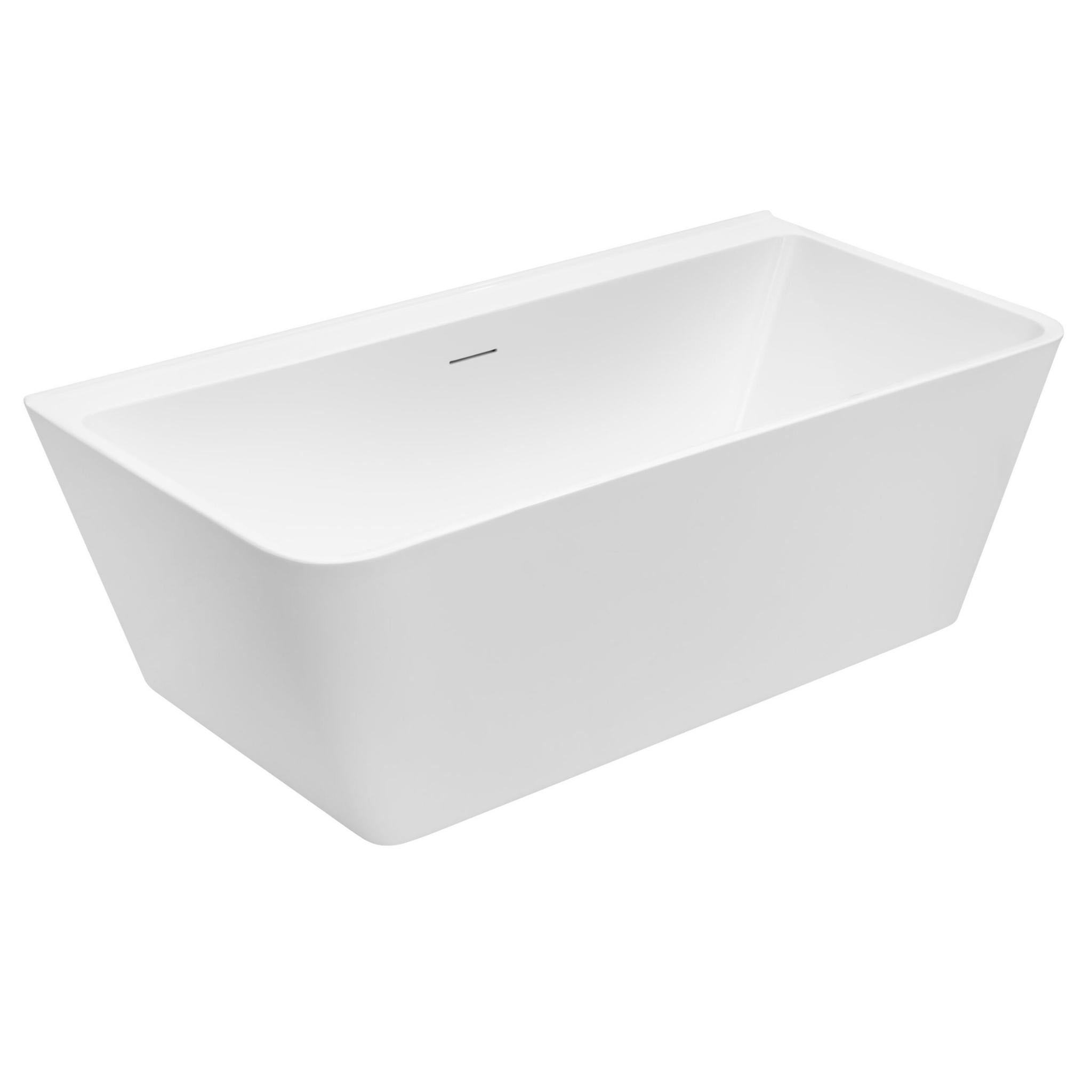 DECINA ARIA BACK-TO-WALL FREESTANDING BATH WITH INTEGRATED OVERFLOW GLOSS WHITE (AVAILABLE IN 1500MM AND 1700MM)