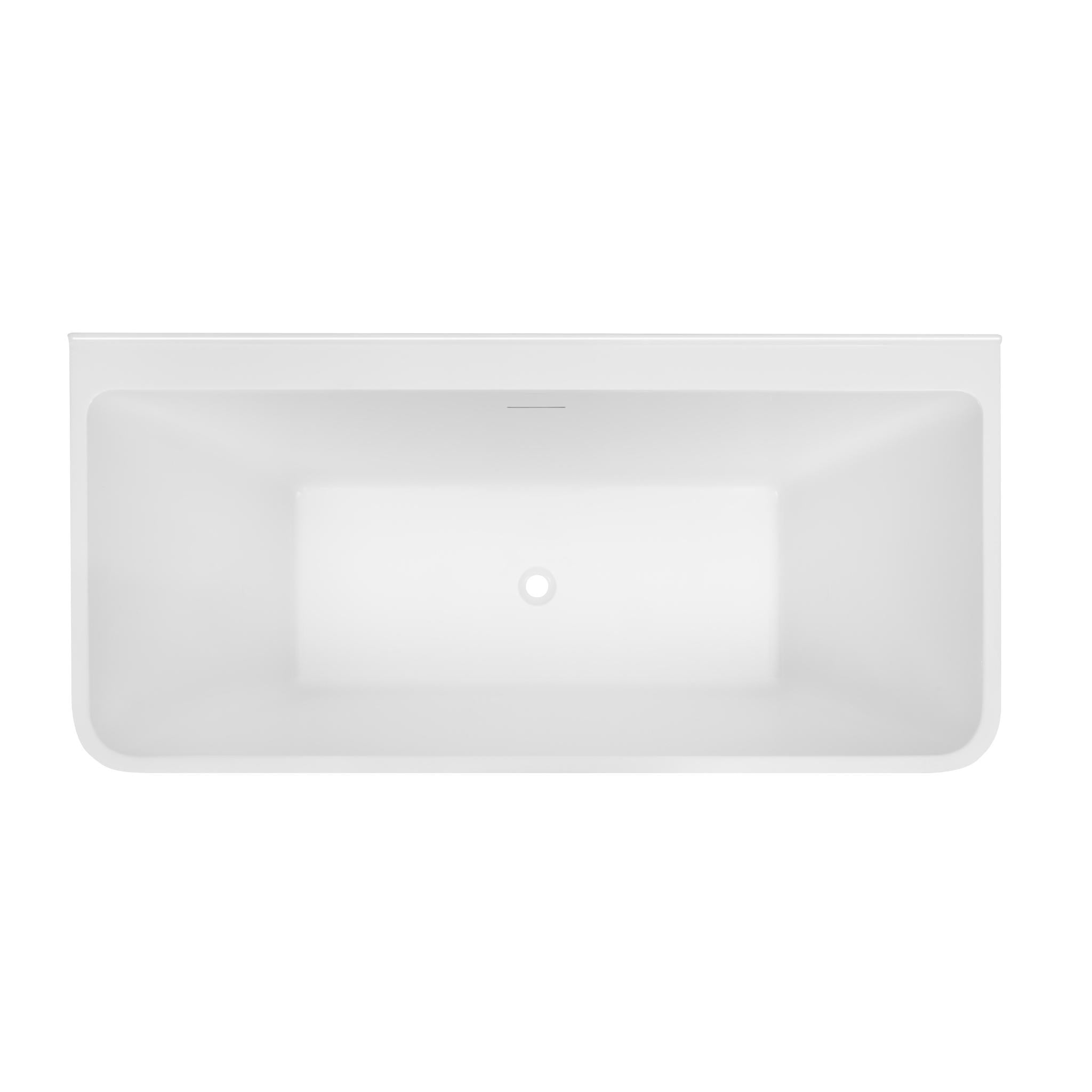DECINA ARIA BACK-TO-WALL FREESTANDING BATH WITH INTEGRATED OVERFLOW GLOSS WHITE (AVAILABLE IN 1500MM AND 1700MM)