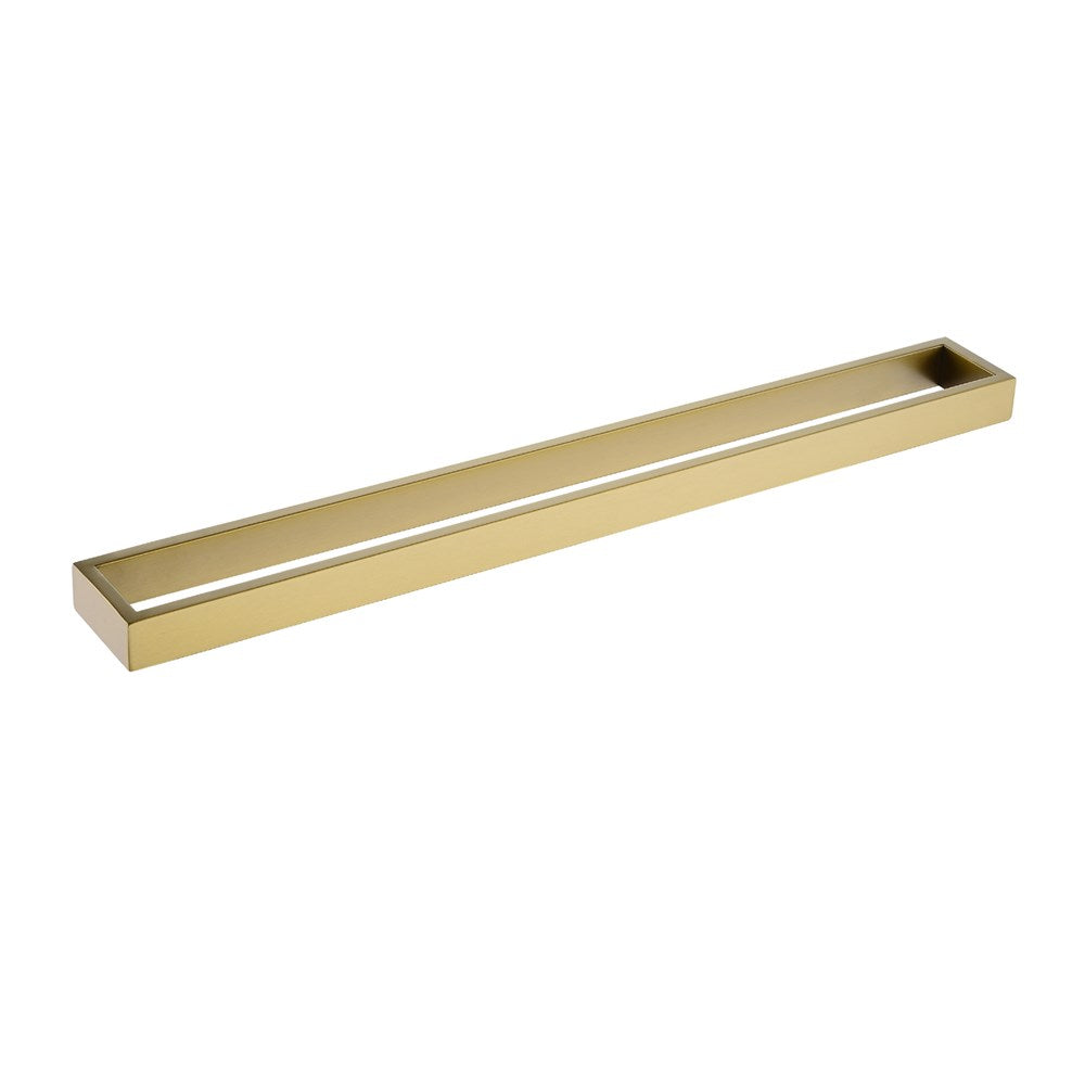 AQUAPERLA CAVALLO SQUARE SINGLE TOWEL RAIL 600MM BRUSHED YELLOW GOLD