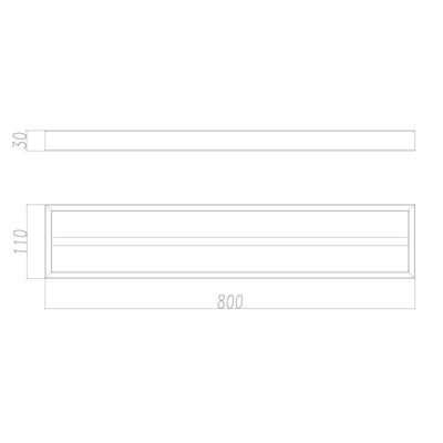 AQUAPERLA CAVALLO SQUARE DOUBLE TOWEL RAIL 800MM BRUSHED NICKEL