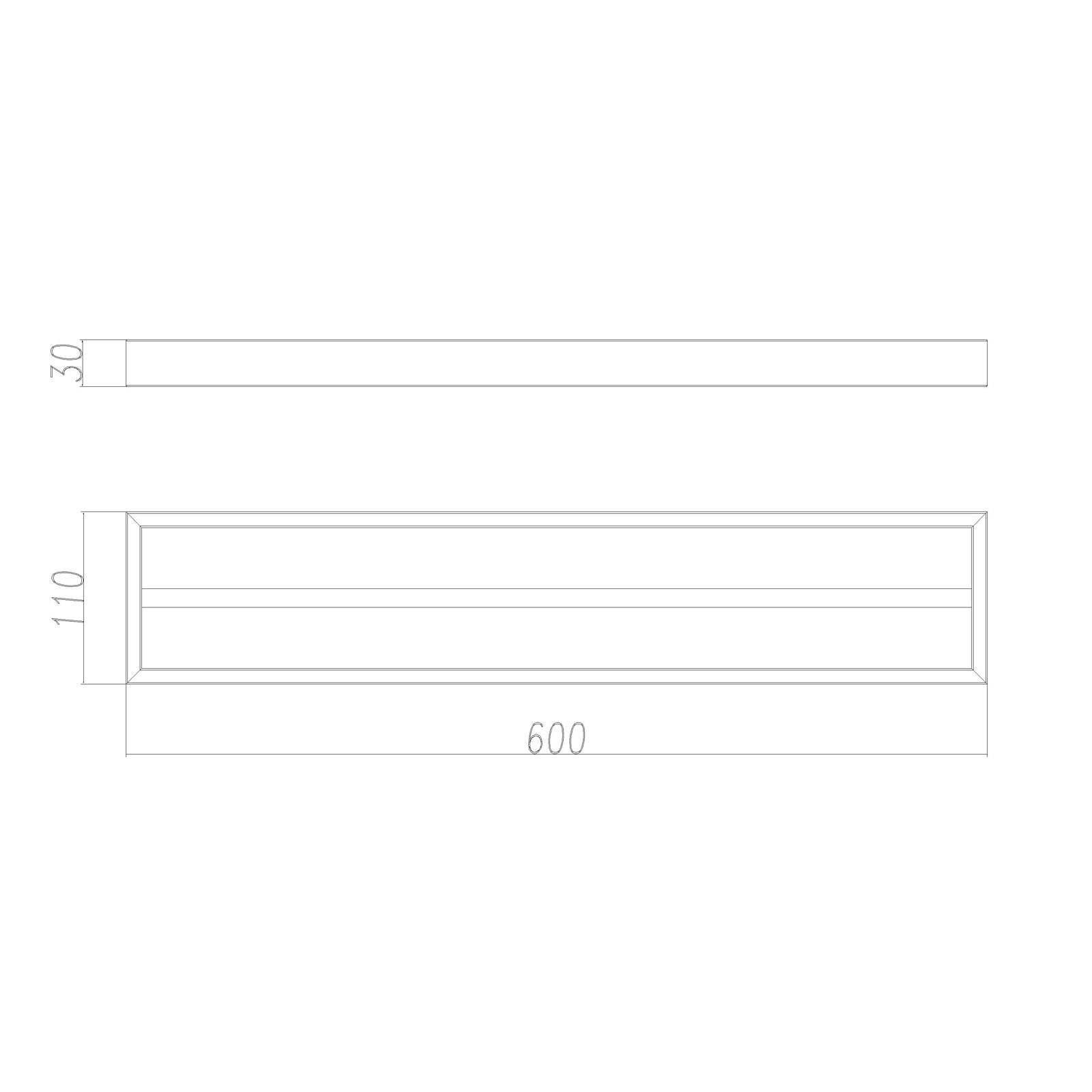 AQUAPERLA CAVALLO SQUARE DOUBLE TOWEL RAIL 600MM GUN METAL GREY