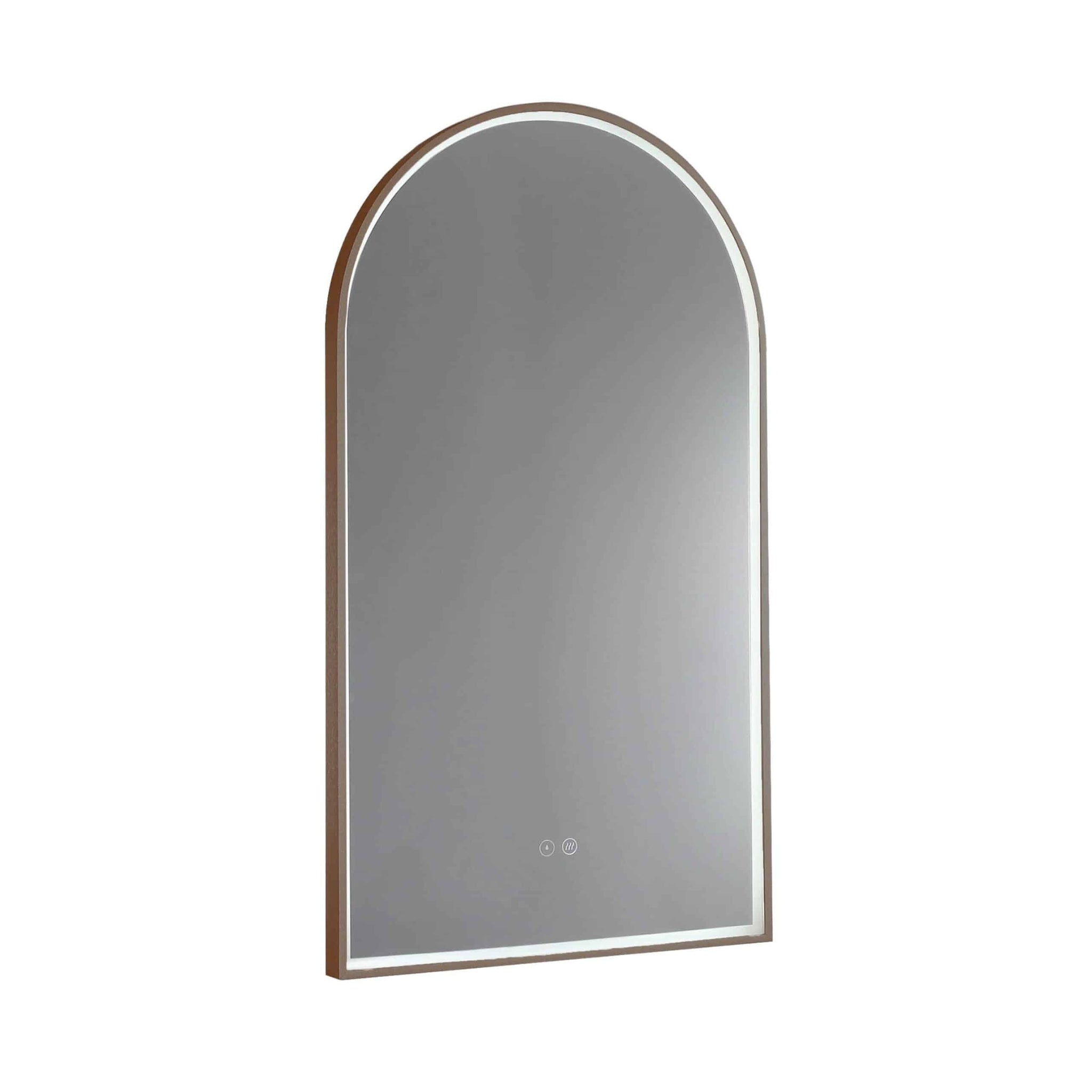 REMER ARCH FRAMED LED MIRROR W/ DEMISTER CUSTOM COLOURS 500X900MM
