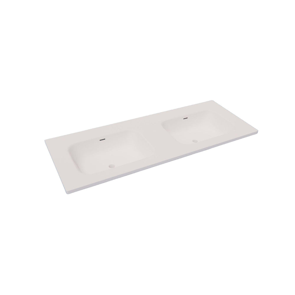 RIVA ARIA UNDERMOUNT DOUBLE VANITY SOLID SURFACE TOP MATTE WHITE (AVAILABLE IN MULTIPLE SIZES)