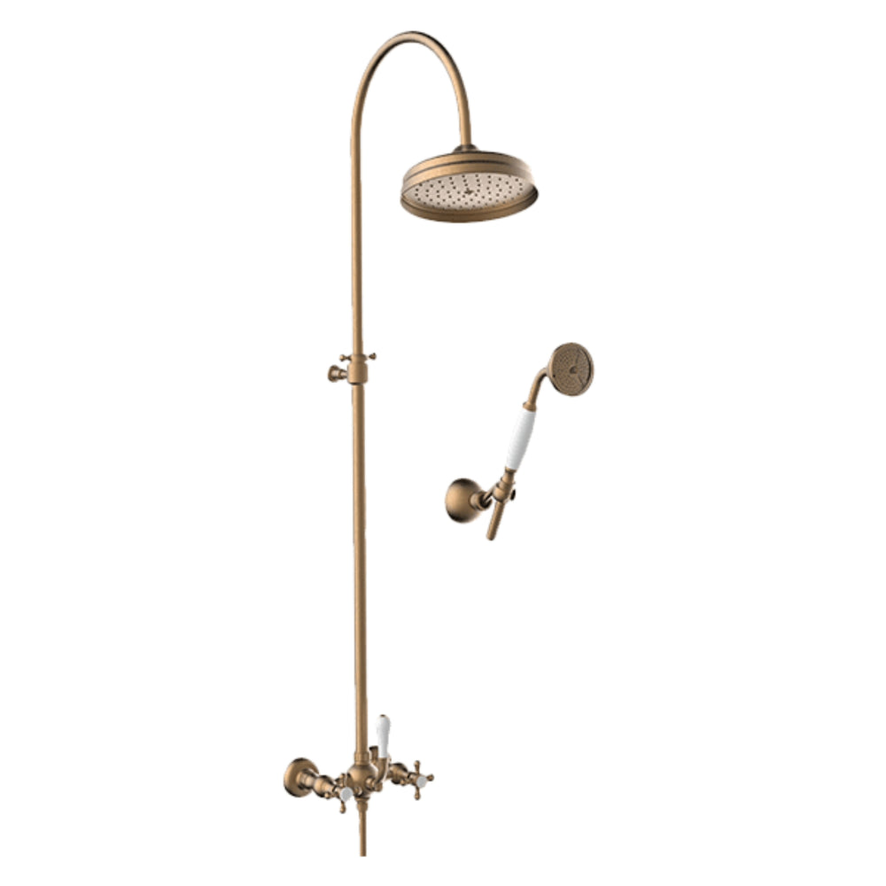 ARMANDO VICARIO PROVINCIAL OVERHEAD SHOWER WITH HAND SHOWER BRONZE