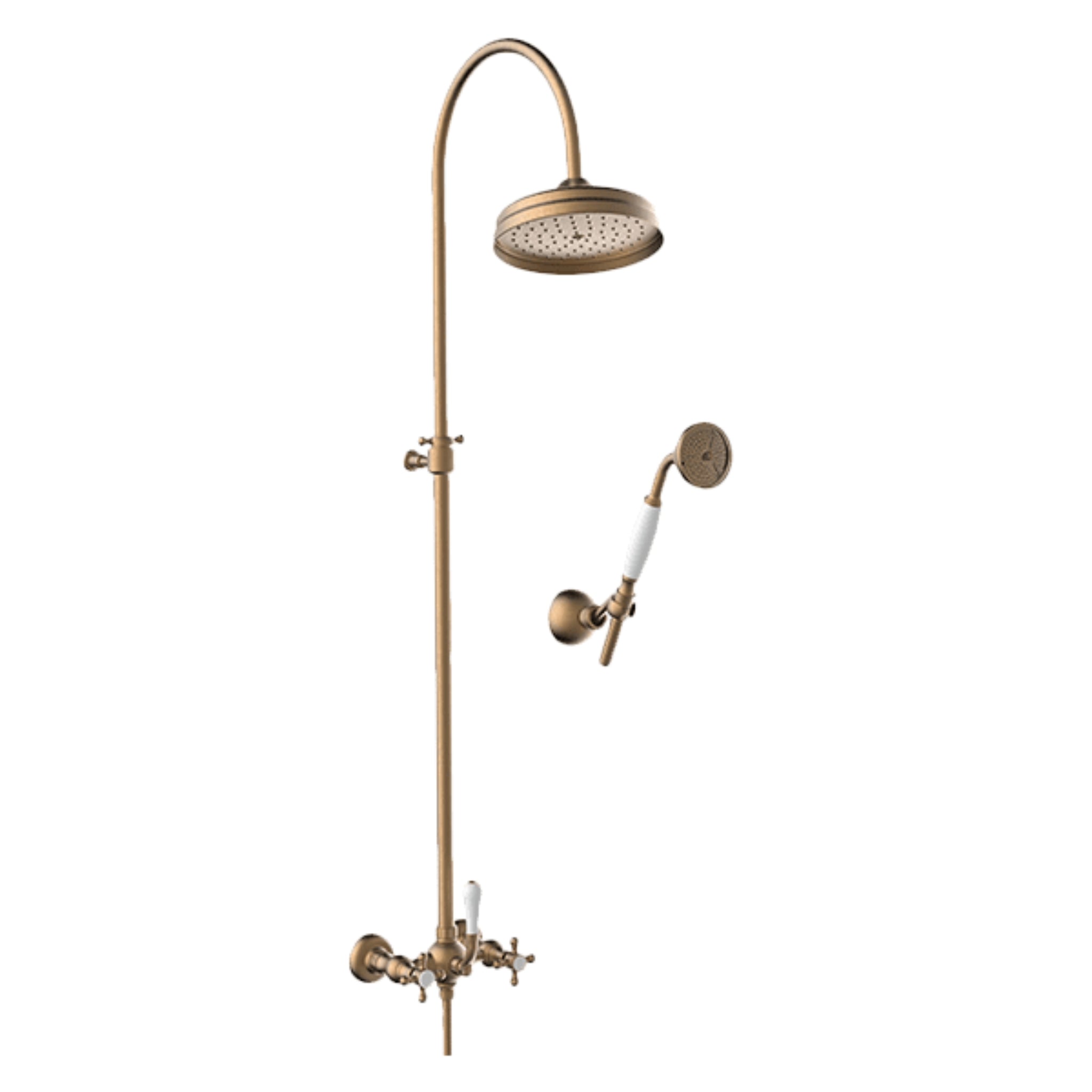 ARMANDO VICARIO PROVINCIAL OVERHEAD SHOWER WITH HAND SHOWER BRONZE
