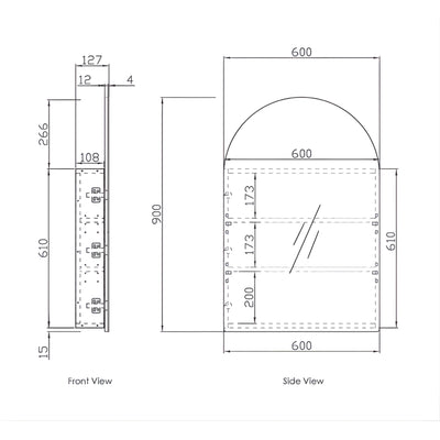 OTTI ARCHIE WOODLAND OAK SHAVING CABINET 600X900MM