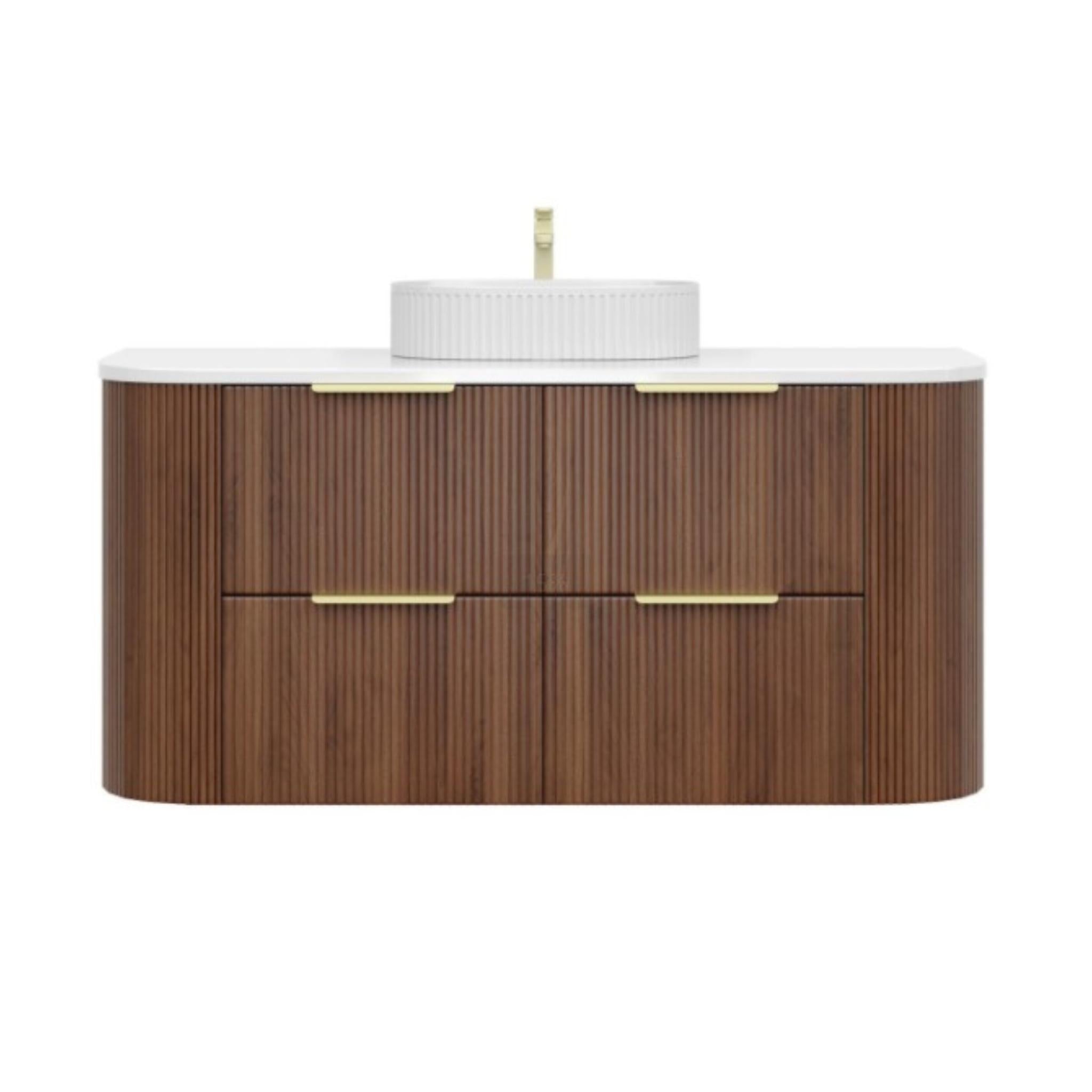 CETO ARTIS WALNUT 1200MM SINGLE BOWL WALL HUNG VANITY