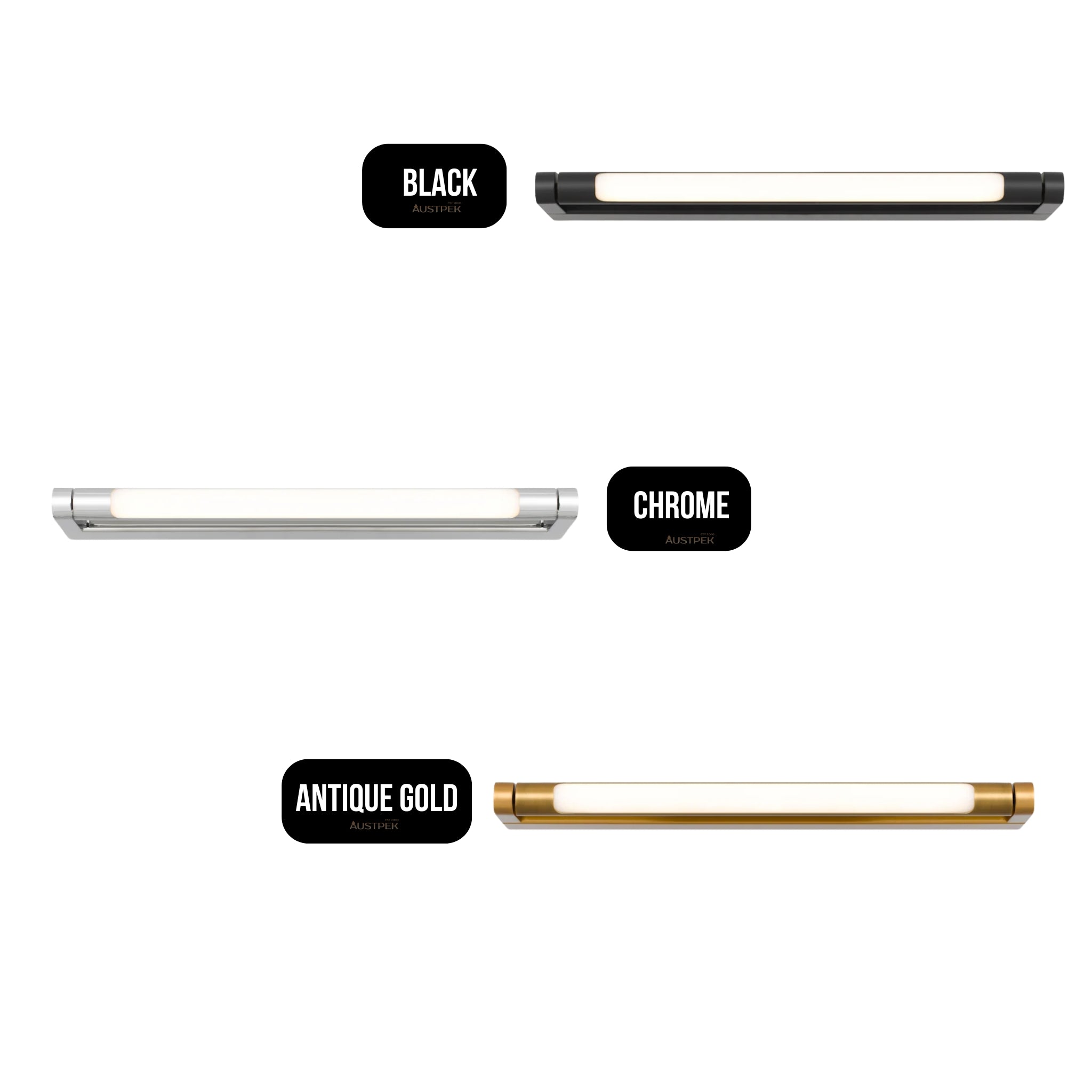 TELBIX ARVIN VANITY LED WALL LIGHT BLACK 400MM