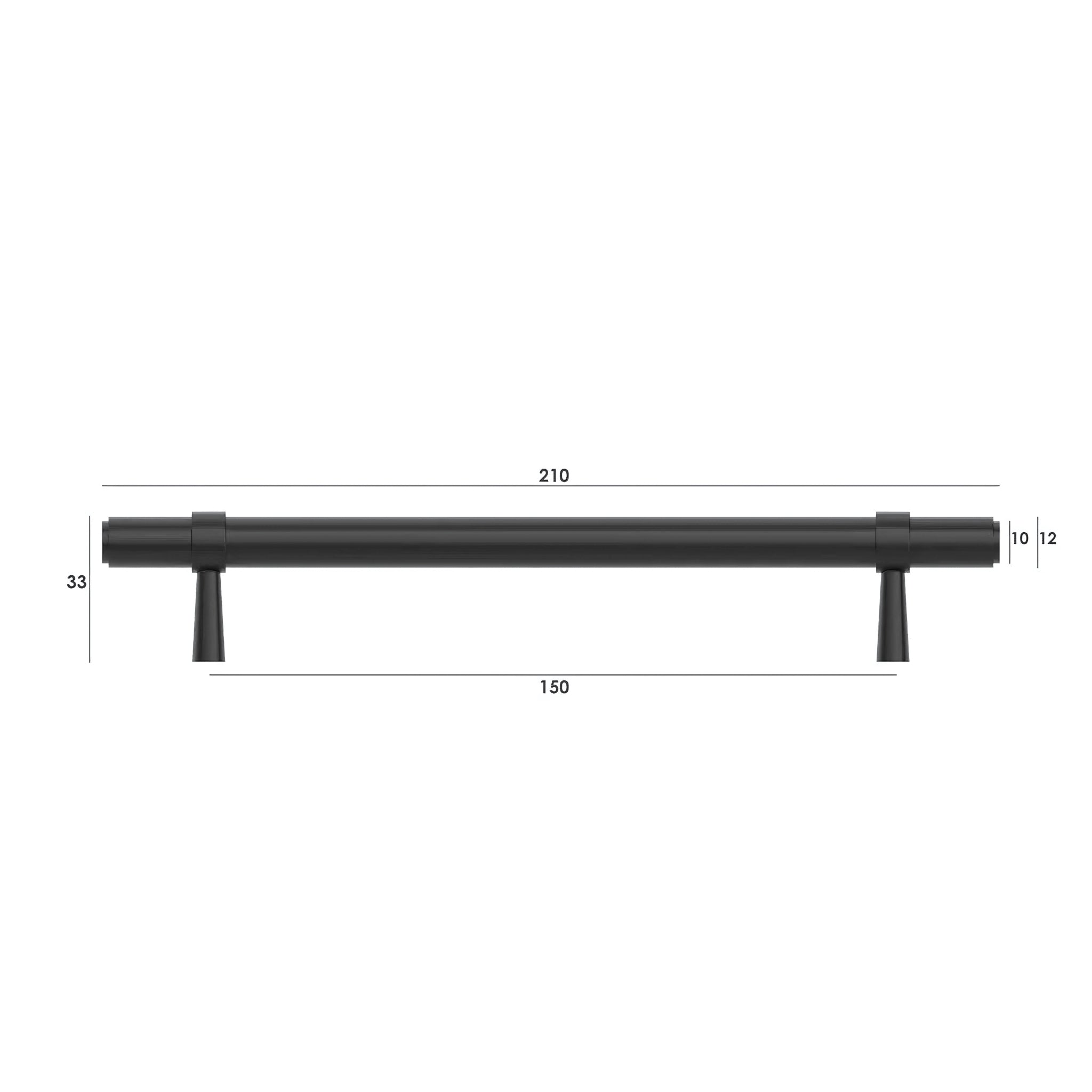 OTTI ASTOR HANDLE MATTE BLACK (MULTIPLE SIZES AVAILABLE)