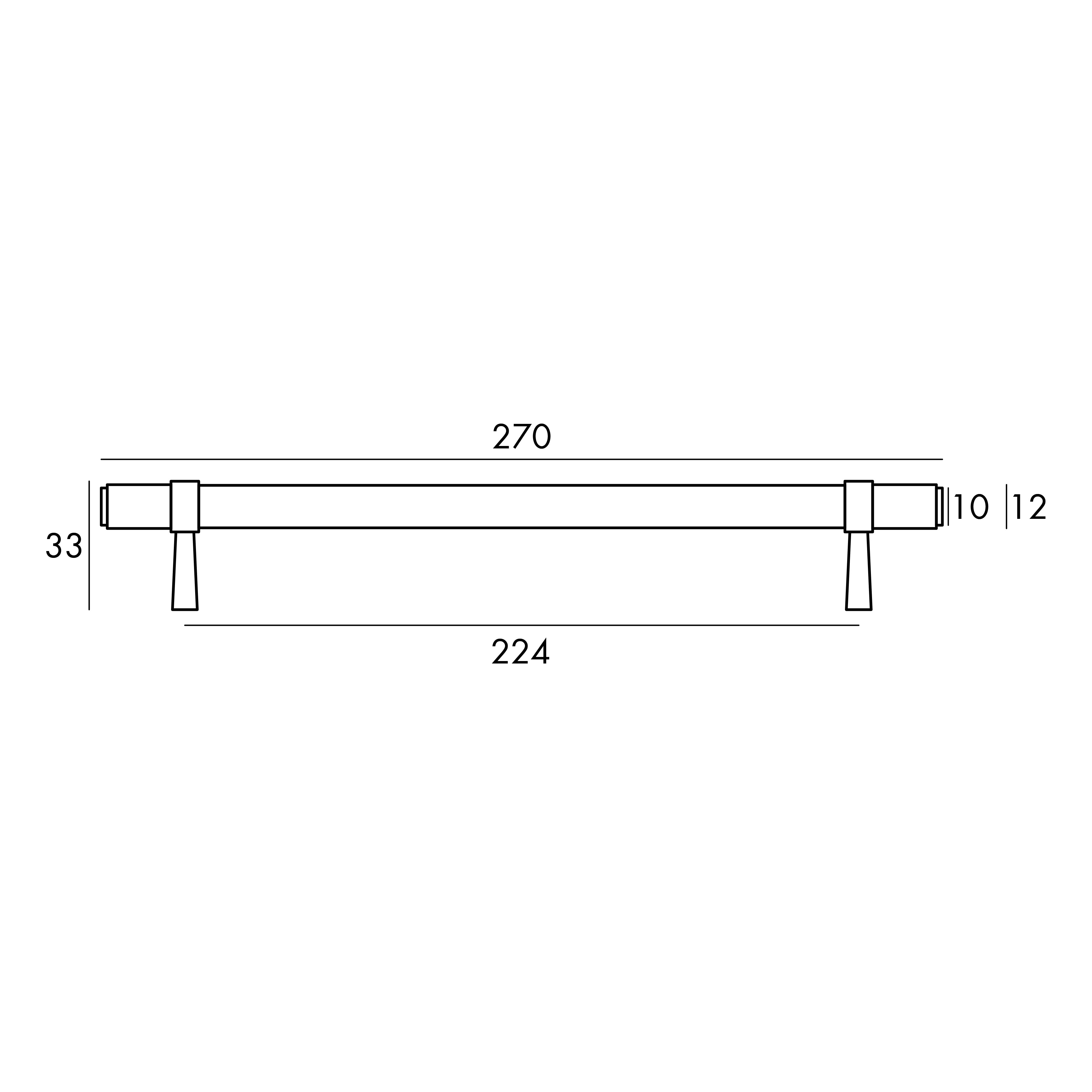 OTTI ASTOR HANDLE BRUSHED BRASS (MULTIPLE SIZES AVAILABLE)