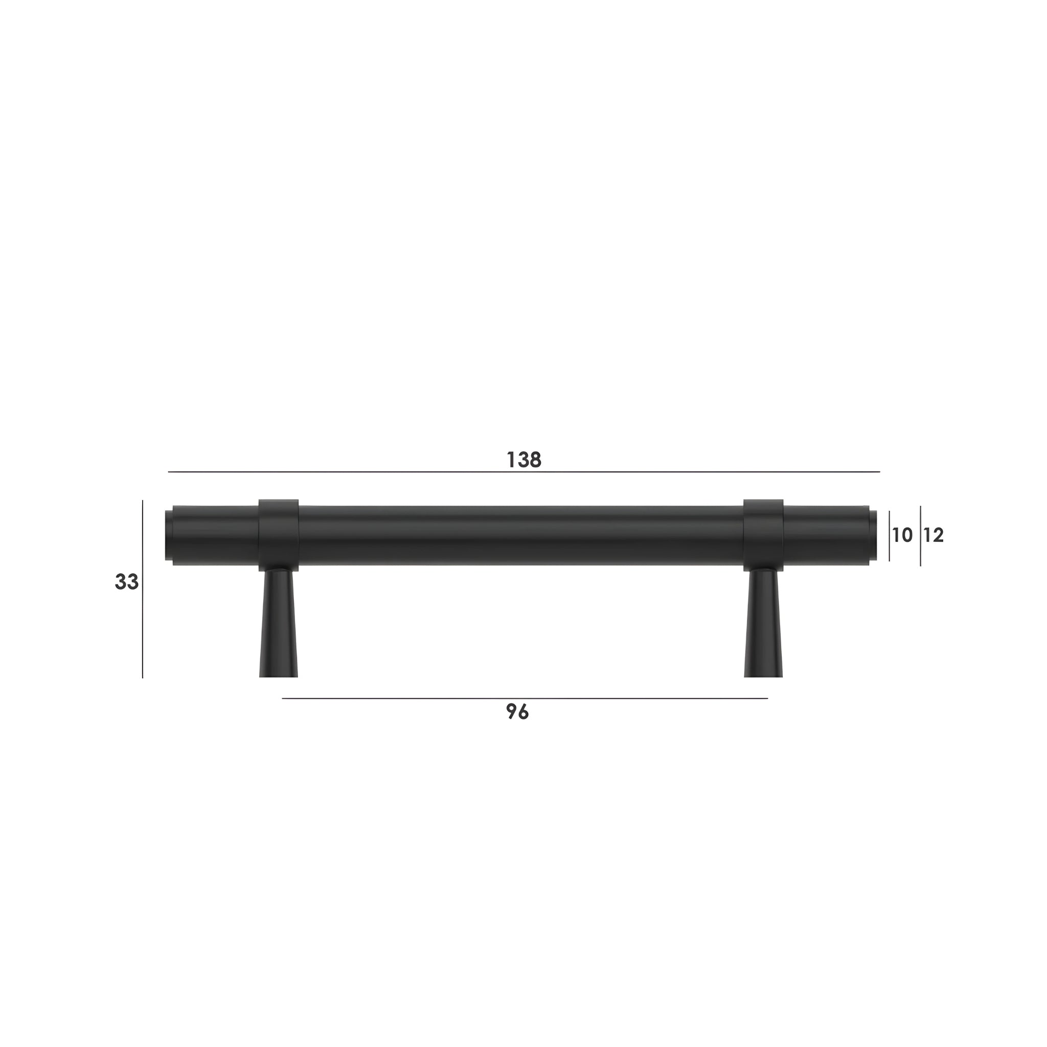 OTTI ASTOR HANDLE MATTE BLACK (MULTIPLE SIZES AVAILABLE)