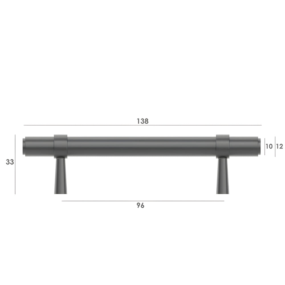 OTTI ASTOR HANDLE GUN METAL (MULTIPLE SIZES AVAILABLE)