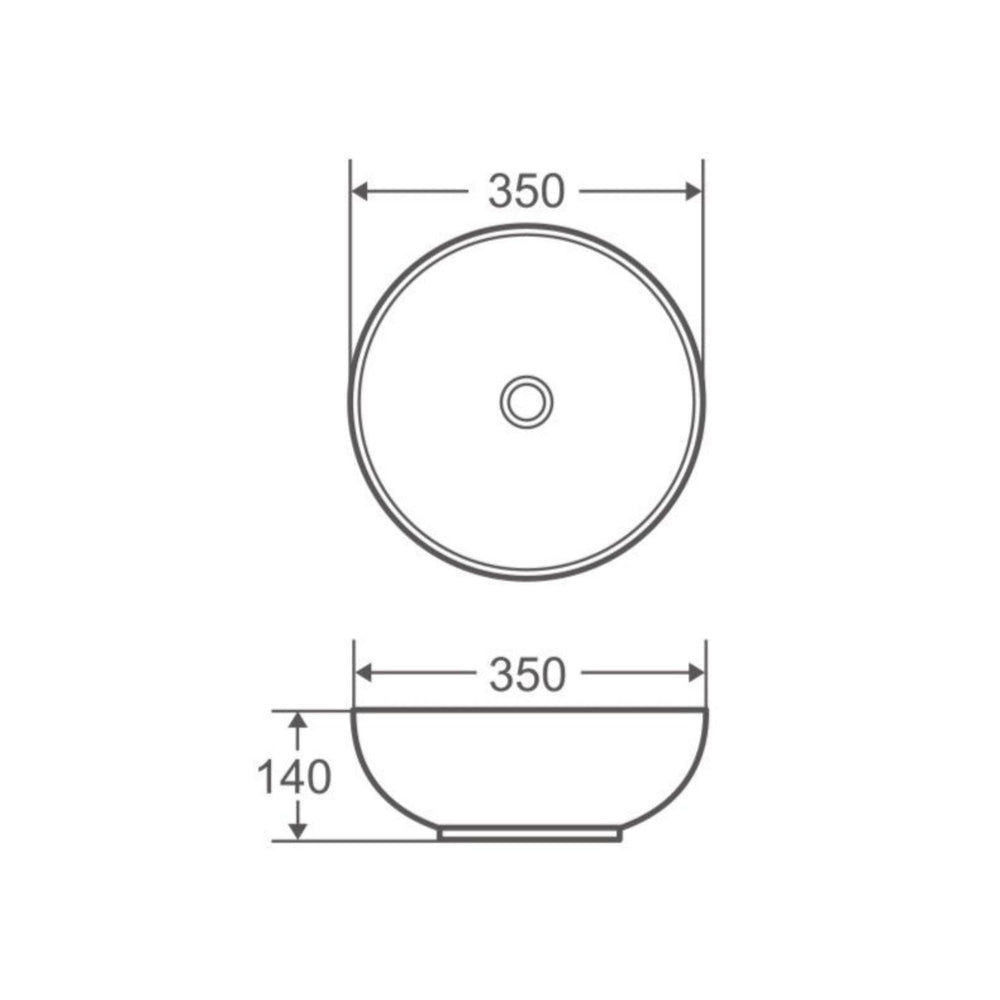 MERCIO ASTI ROUND ABOVE COUNTER BASIN MATTE PINK 350MM