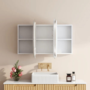 MERCIO ATHENA MATTE WHITE LED SHAVING CABINET 1200X600MM
