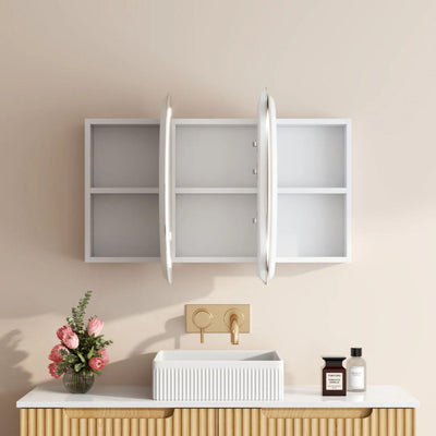 MERCIO ATHENA MATTE WHITE LED SHAVING CABINET 1200X600MM